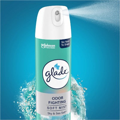 Glade Odor Fighting Soft Mist Aerosol Room Air Freshener - Sky & Sea Salt - 8oz *Damaged Can*