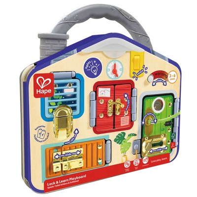 Hape: Lock & Learn Playboard - Moving Parts Toy, 3+