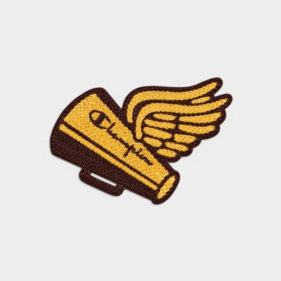 Champion Winged Megaphone Patch 3.5 x 2.3 Inch - Ruby Red