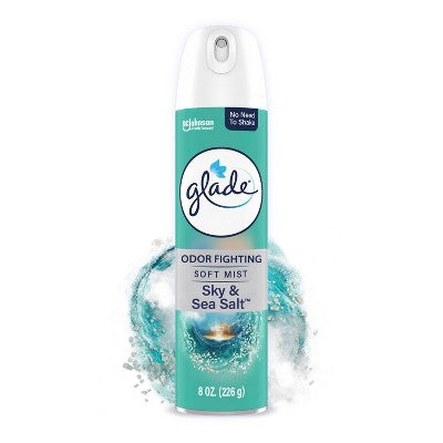 Glade Odor Fighting Soft Mist Aerosol Room Air Freshener - Sky & Sea Salt - 8oz *Damaged Can*