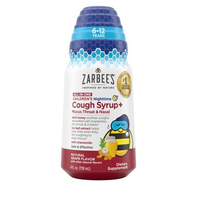 Zarbee's Kids' Nighttime Cough Syrup Grape Flavor - 4 oz *Exp 06/27*