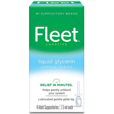 Fleet Liquid Glycerin Suppositories for Adult Constipation - 4ct *Exp 04/26* *Damaged Packaging*