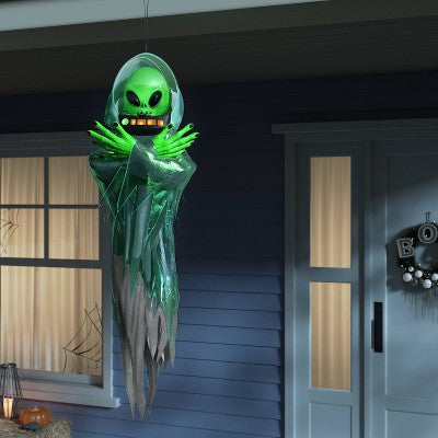 60" Animated Lit Glows under Blacklight Alien Ghoul Halloween Decorative Prop - Hyde and EEK! Boutique *Crack In Helmet*