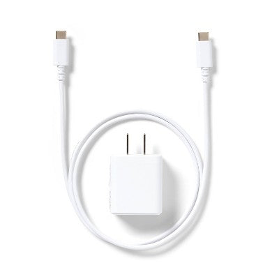 Single Port 20W USB-C Home Charger with 3' USB-C to USB-C Cable - Dealworthy  White