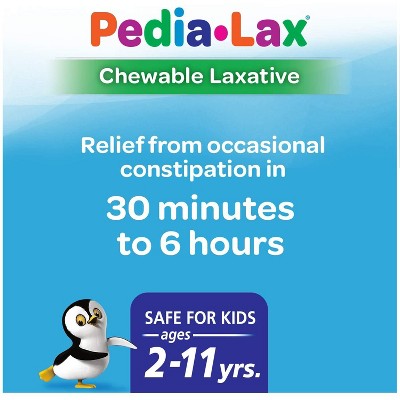 Pedia-Lax Laxative Chewable Tablets for Kids - Ages 2-11 - Watermelon - 30ct *Exp 1/27*