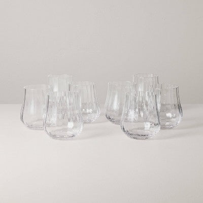 Set of 8 14oz Short Water Glasses Clear - Hearth & Hand  with Magnolia