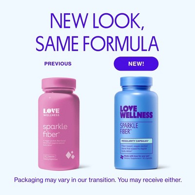 Love Wellness Sparkle Fiber Vegan Supplements for Easier Digestion & Regularity - 90ct *Exp 4/27*