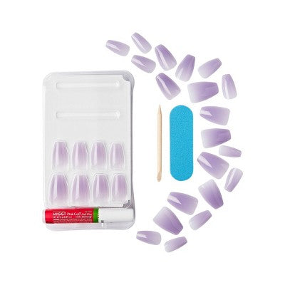 KISS Products Gel Fantasy Jelly Color Sculpted Long Square Translucent Fake Nails - Quince Jelly - 33ct