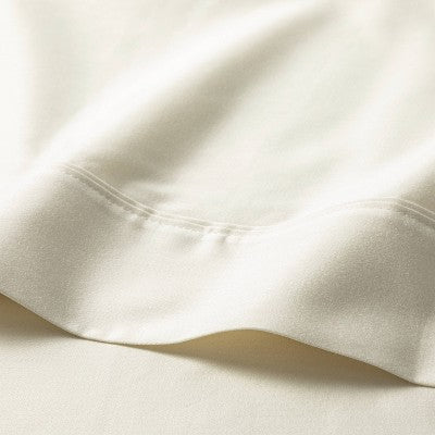 Queen Solid Performance 400 Thread Count Sheet Set Sour Cream - Threshold : Cotton Sateen, Wrinkle-Resistant, OEKO-TEX Certified