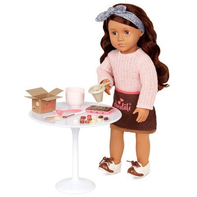 Our Generation Coco Posable 18 Baking Doll & Storybook *Damaged Box