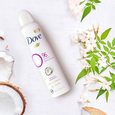 Dove Beauty 0% Aluminum Coconut & Pink Jasmine 48 Hour Deodorant Spray - 4oz