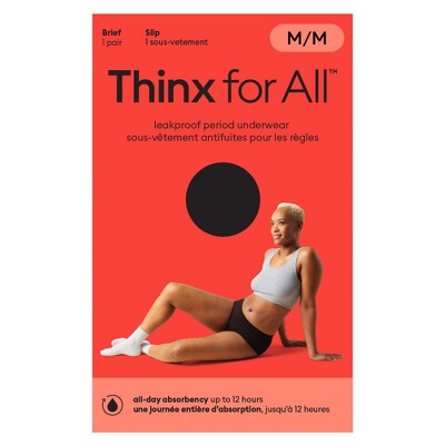 Thinx for All Women's Medium Period Underwear - Super Absorbency - Black Briefs