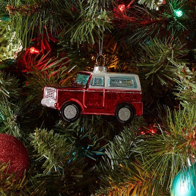 Glass SUV Christmas Tree Ornament