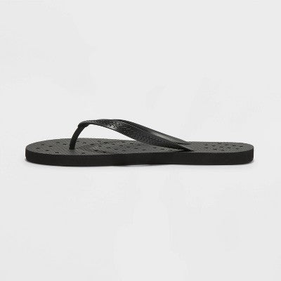 Size M Shower Flip Flops Black - Room Essentials