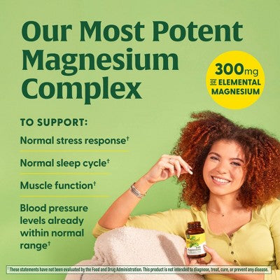 MegaFood Magnesium Supplement, 300mg Magnesium Glycinate, Citrate & Malate Vegetarian Capsules - 60ct *Exp 02/2027*