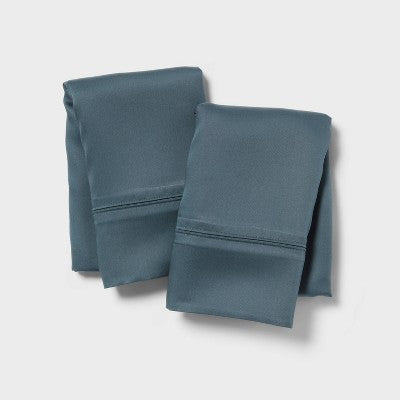 King 320 Thread Count Cool TENCEL Lyocell Pillowcase Graphite - Threshold : Satin Weave, No Closure, 2-Pack