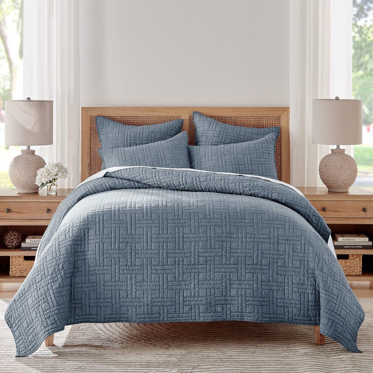 Melange Stitch Chambray Full/Queen Quilt Set - Levtex Home