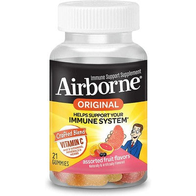 Airborne Original Gummies - Assorted Fruit Flavors 21 Gummies *Exp 2/26*