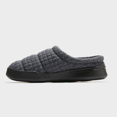 Men's Size M(9/10) dluxe by dearfoams Julien Clog Slippers - Gray M: Cushioned Insole, Indoor/Outdoor EVA Outsole, Machine Washable
