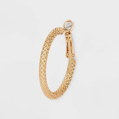 Mixed Texture Hoop Earring Set 3pc - Universal Thread  Gold