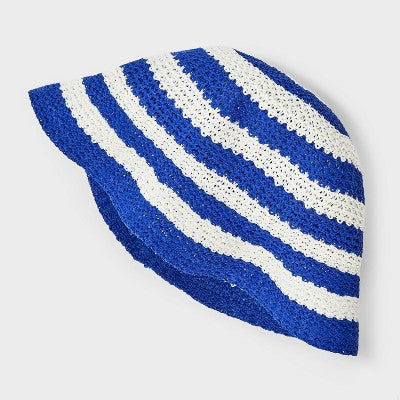 Girls' Striped Bucket Hat - Cat & Jack  Blue/White