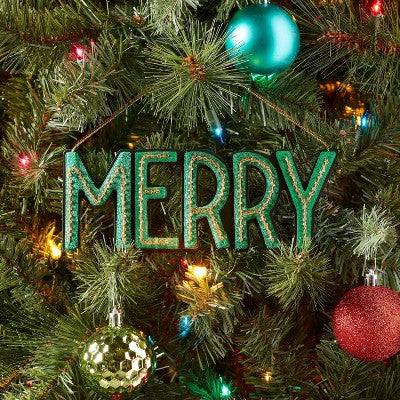 Wood and Felt 'Merry' Christmas Tree Ornament - Wondershop