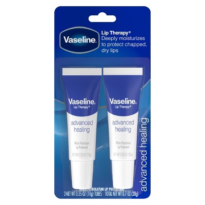 Vaseline Lip Therapy Advanced Healing Fragrance free Moisturizer - 0.7oz/2ct