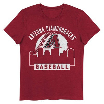 Girls' L (10/12) MLB Arizona Diamondbacks Crew Neck T-Shirt Glitter
