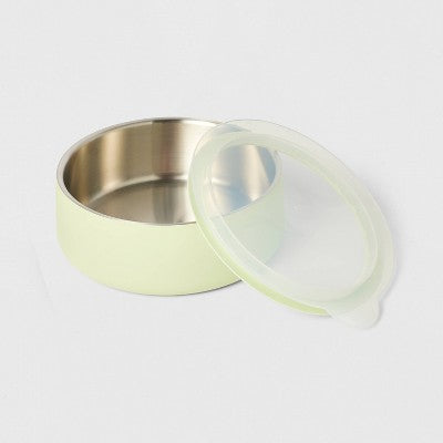 Lidded Stainless Steel Cat and Dog Bowl - 4 Cups - Sage Green - Boots & Barkley