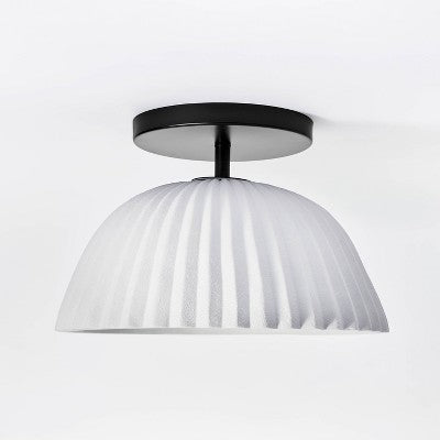 Scalloped Semi-Flush Mount Ceiling Light Black - Threshold  designed with Studio McGee