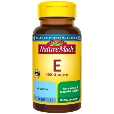 Nature Made Vitamin E 180mg (400 IU) dl-Alpha for Antioxidant Support Softgels - 100ct *Exp 03/2030*
