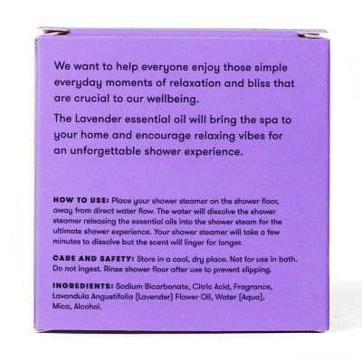 Anihana Aromatherapy Essential Oil Lavender Love Shower Steamer - 1.76 oz *Damaged Box*