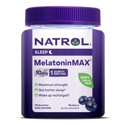 Natrol Melatonin 10mg Sleep Aid Gummies - Blueberry - 50ct **Exp 01/2026**