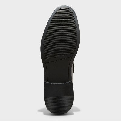 Men's 10.5 Toby Dress Shoes with Memory Foam Insole - Goodfellow & Co Black Slip-On Loafers, Treaded Outsole