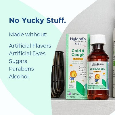 Hyland'S 4 Kids Cold & Cough Night Time Liquid, 4 Oz *Packaging Damaged* *Exp 2/28*