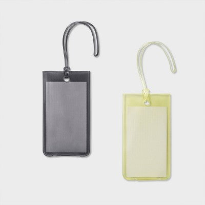Jelly Luggage Tag - Open Story  Lime Green/Gray: Solid TPU Travel Accessories