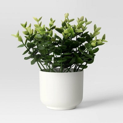 Herb Artificial Plant in White Pot