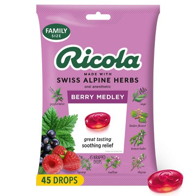 Ricola Throat Drops - Berry Medley - 45ct *Exp 10/29/2027*