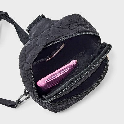 Quilted Sling Crossbody Bag - Universal Thread  Black