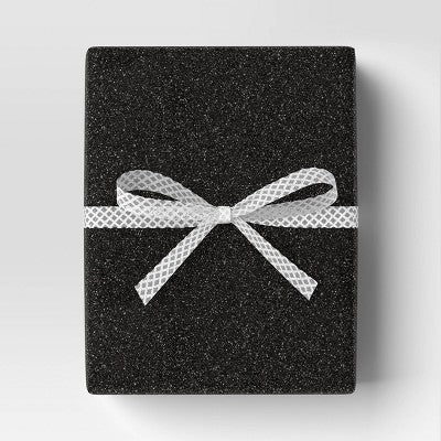 20 sq ft Glittered Christmas Gift Wrap Black - Wondershop