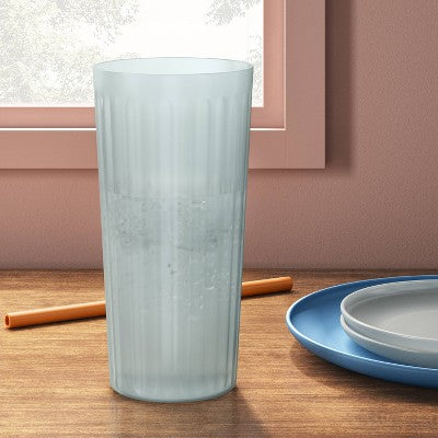Plastic Tall Tumbler Mint Ribbed 26 oz - Room Essentials