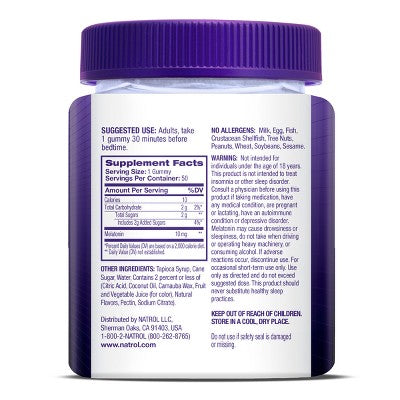 Natrol Melatonin 10mg Sleep Aid Gummies - Blueberry - 50ct **Exp 01/2026**
