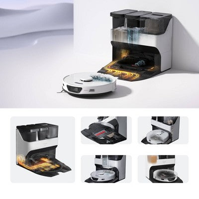 Roborock S7 Max Ultra Robot Vacuum White: Smart Mapping, Self-Emptying, Tangle-Free, Pet Hair, Multi-Surface, App Control
