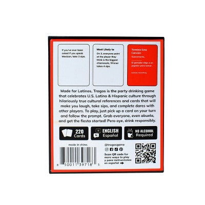 Tragos Latino Party Card Game