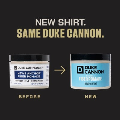 Duke Cannon Supply Co. Flexible Fiber Hair Pomade for Men - Strong Hold No Shine - 4.6oz