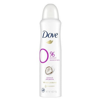 Dove Beauty 0% Aluminum Coconut & Pink Jasmine 48 Hour Deodorant Spray - 4oz