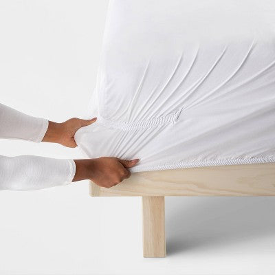 Twin/Twin XL Solid Performance 400 Thread Count Sheet Set White - Threshold : Cotton Sateen, OEKO-TEX Certified