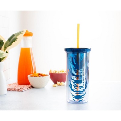 Silver Buffalo Star Wars Ahsoka Tano Carnival Cup With Lid and Straw | Holds 20 Ounces
