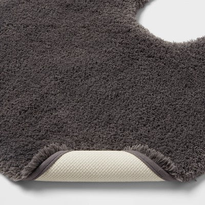 Spa Plush Contour Bath Rug Dark Gray - Threshold : Machine Washable, Tufted Polyester, Latex Backing