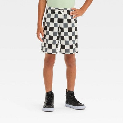 Boys' M (8) Pull-On 'At the Knee' Knit Shorts - Cat & Jack Charcoal Gray French Terry, Classic Pattern